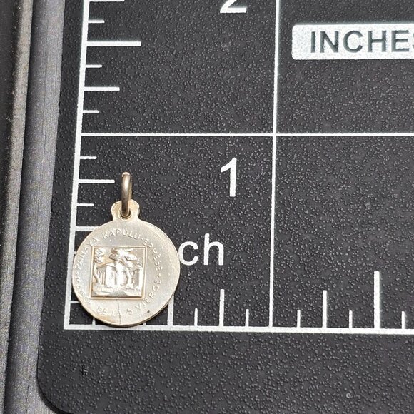 VTG Sterling Silver Ascension of Virgin Mary Medal Pendant 'House of the Virgin' - Picture 3 of 4
